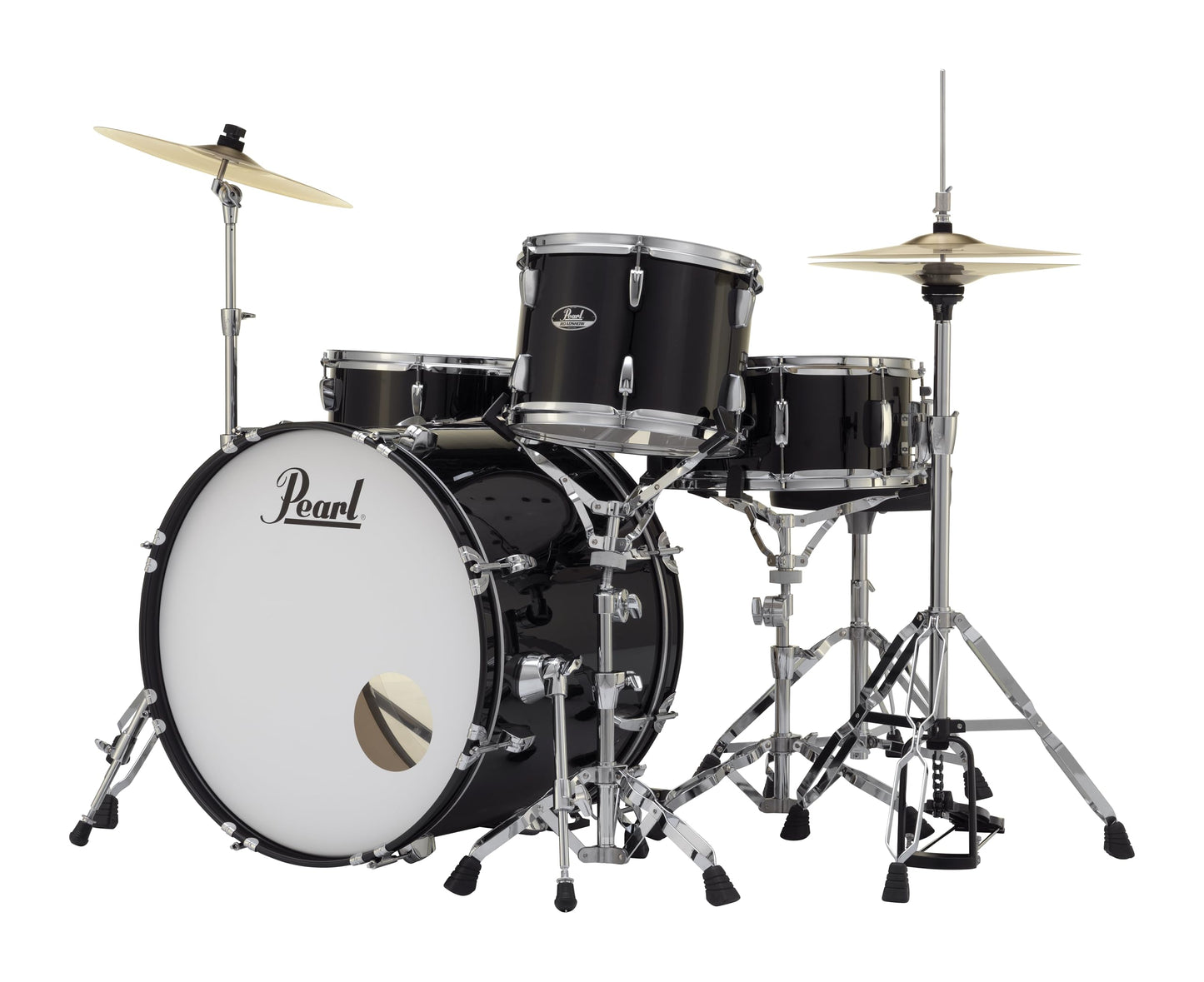 Pearl Roadshow Drum Set 5-Piece Complete Kit with Cymbals and Stands, Jet Black (RS525SC/C31)