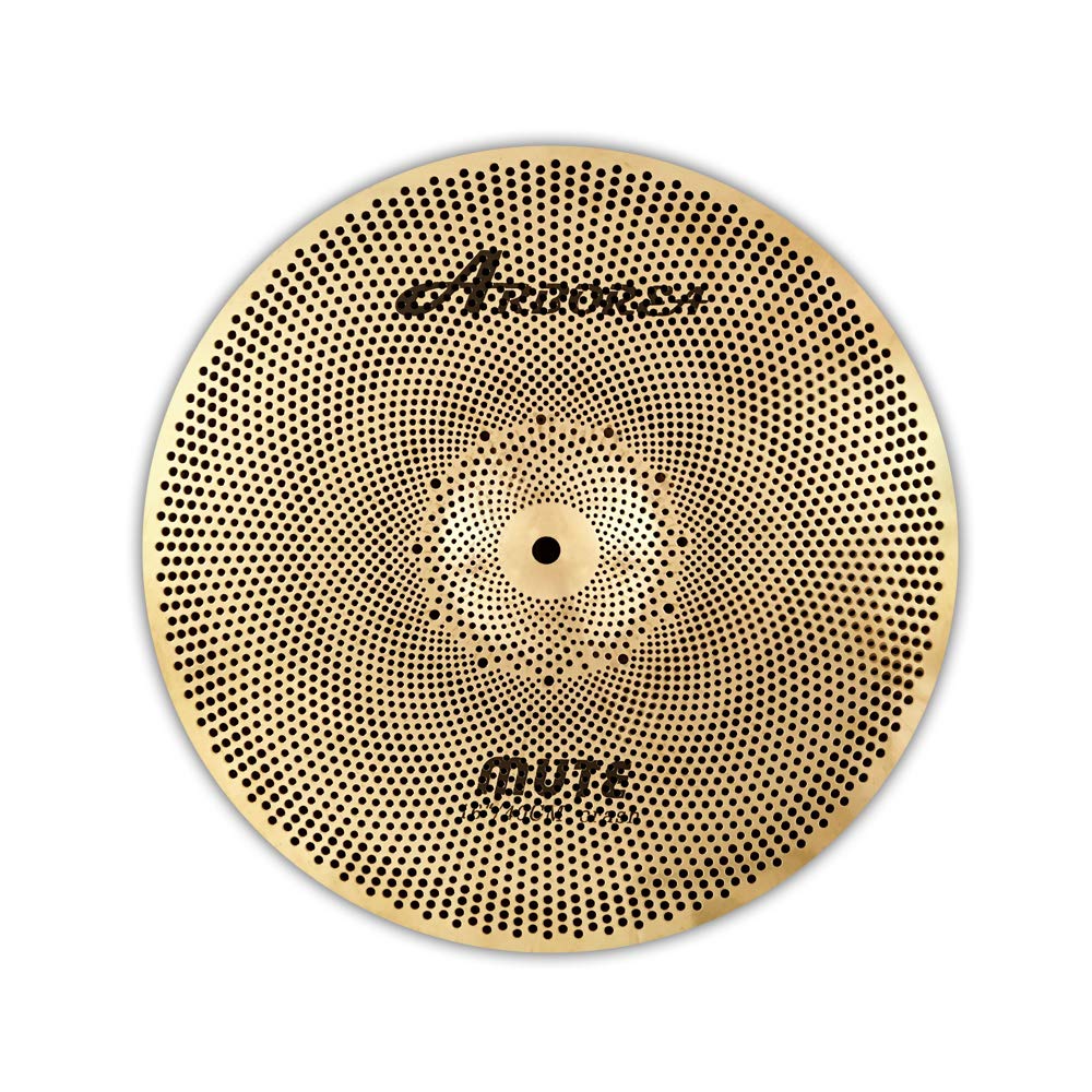 Low Volume Cymbal Pack Mute Set 14'Hihats+16"Crash+18'Crash+20"Ride 5 Pieces Silver Drummer Practice Quiet Cymbal for Drum Set