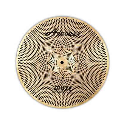 Low Volume Cymbal Pack Mute Set 14'Hihats+16"Crash+18'Crash+20"Ride 5 Pieces Silver Drummer Practice Quiet Cymbal for Drum Set