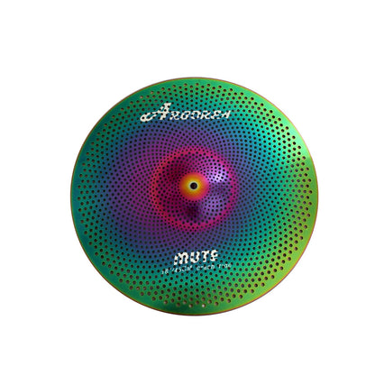 Low Volume Cymbal Pack Mute Set 14'Hihats+16"Crash+18'Crash+20"Ride 5 Pieces Silver Drummer Practice Quiet Cymbal for Drum Set