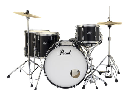 Pearl Roadshow Drum Set 5-Piece Complete Kit with Cymbals and Stands, Jet Black (RS525SC/C31)