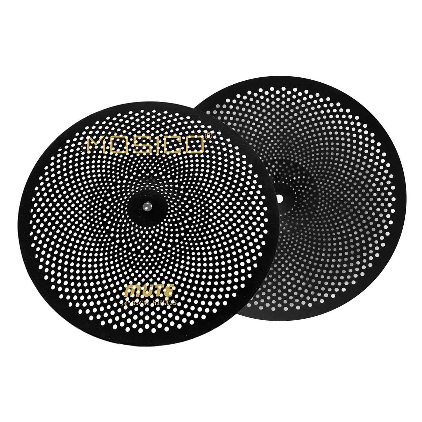 Low Volume Cymbal Pack Mute Set 14'Hihats+16"Crash+18'Crash+20"Ride 5 Pieces Silver Drummer Practice Quiet Cymbal for Drum Set