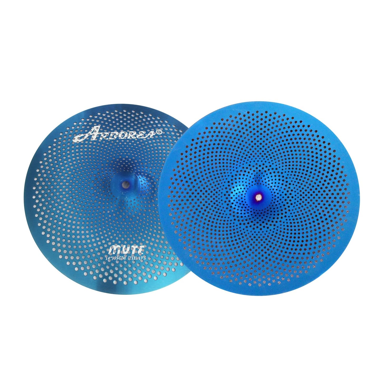 Low Volume Cymbal Pack Mute Set 14'Hihats+16"Crash+18'Crash+20"Ride 5 Pieces Silver Drummer Practice Quiet Cymbal for Drum Set