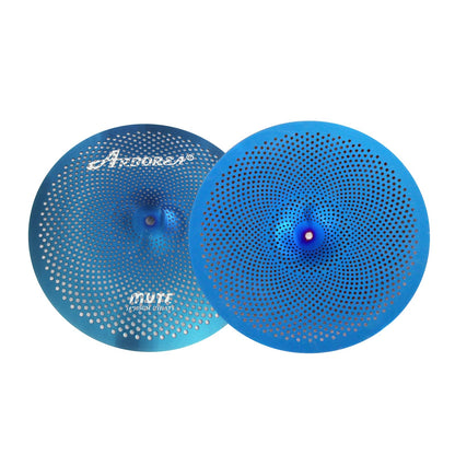 Low Volume Cymbal Pack Mute Set 14'Hihats+16"Crash+18'Crash+20"Ride 5 Pieces Silver Drummer Practice Quiet Cymbal for Drum Set