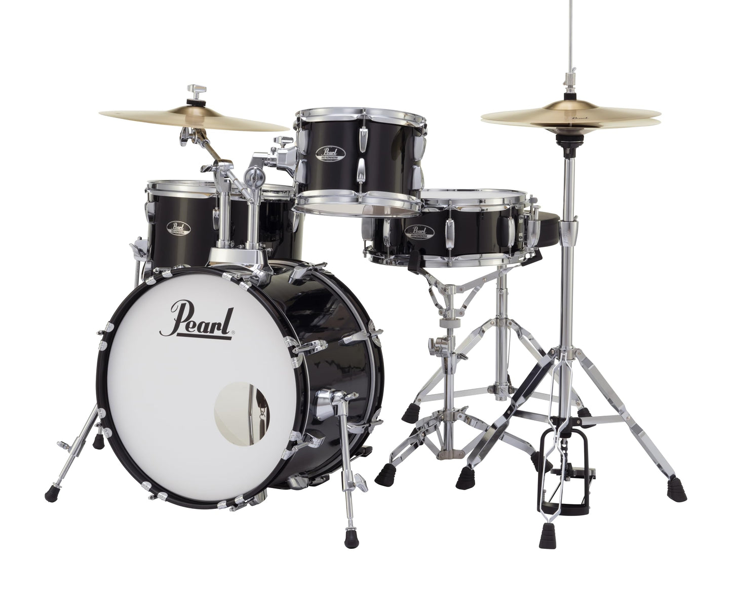 Pearl Roadshow Drum Set 5-Piece Complete Kit with Cymbals and Stands, Jet Black (RS525SC/C31)