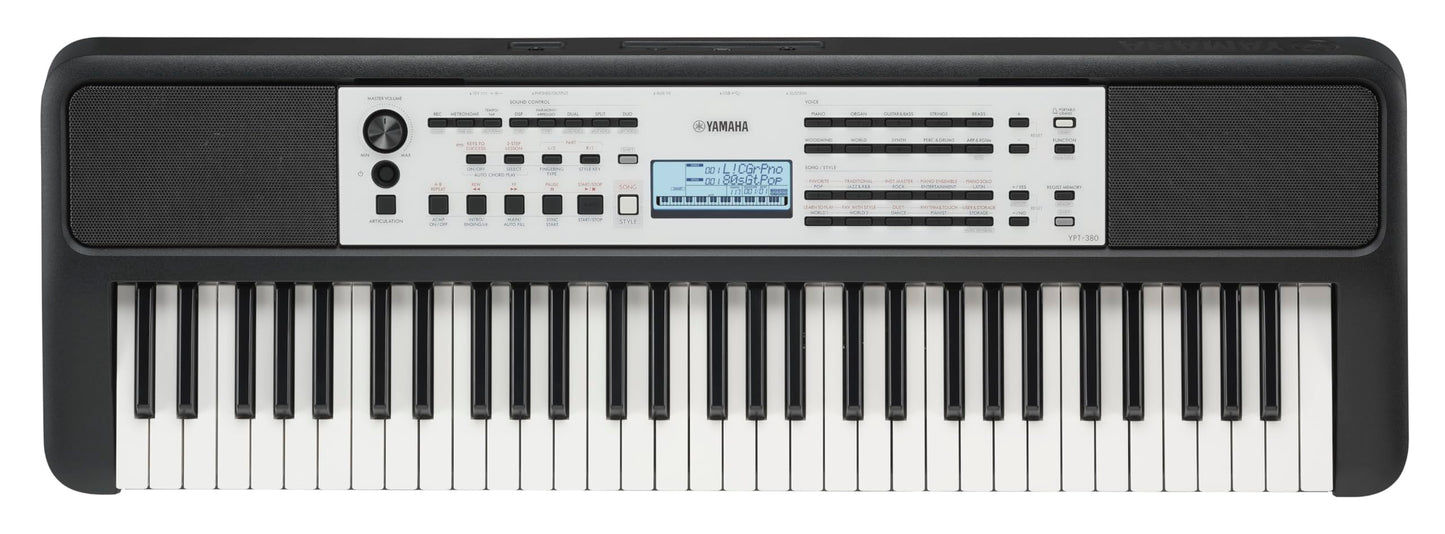 Yamaha 61-Key Portable Keyboard for Beginners with Built-In Songs, Quiz Mode, Music Rest, with Power Adapter YPT280