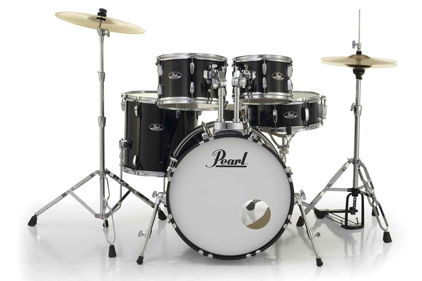 Pearl Roadshow Drum Set 5-Piece Complete Kit with Cymbals and Stands, Jet Black (RS525SC/C31)