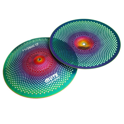 Low Volume Cymbal Pack Mute Set 14'Hihats+16"Crash+18'Crash+20"Ride 5 Pieces Silver Drummer Practice Quiet Cymbal for Drum Set