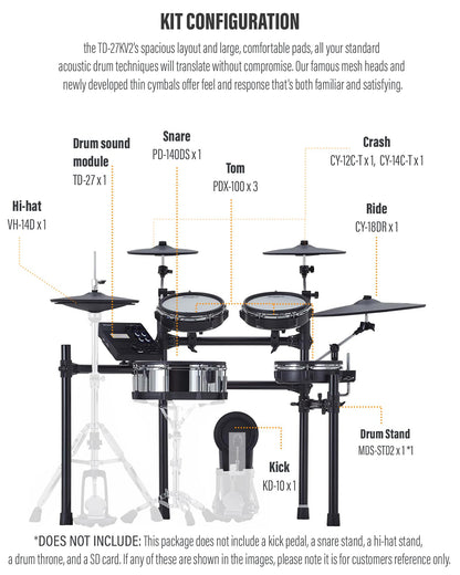Roland Generation 2 V-Drums TD-17KVX2 Electronic Drum Set Bundle with 3.5mm Audio Cable, Drumstick Bag, 3 Pairs of Drumsticks, and Austin Bazaar Polishing Cloth