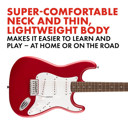 Fender Squier Debut Series Stratocaster Electric Guitar, Beginner Guitar, 2-Year Warranty, Includes Free Lessons, Sea Foam Green with Satin Urethane Finish