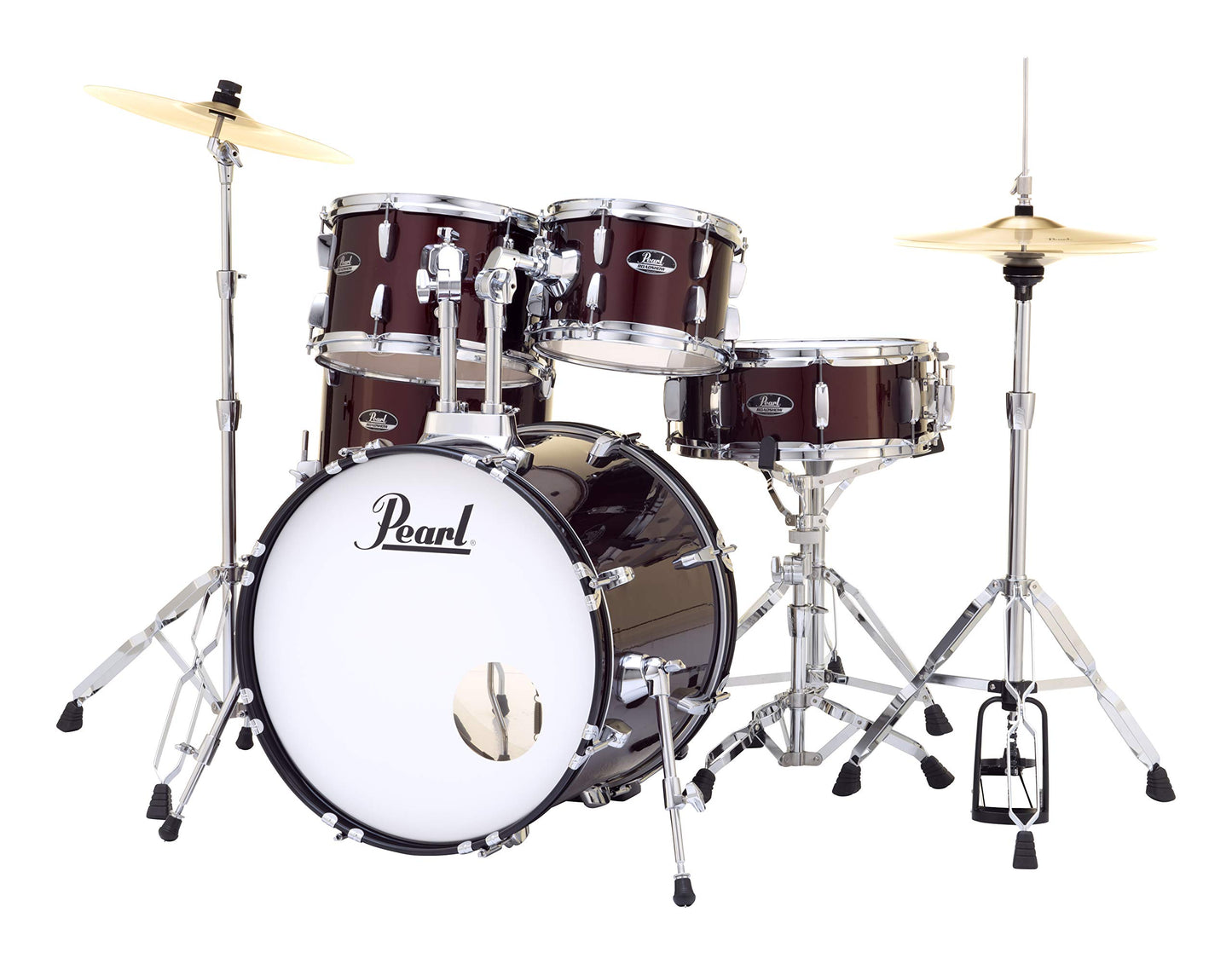 Pearl Roadshow Drum Set 5-Piece Complete Kit with Cymbals and Stands, Jet Black (RS525SC/C31)