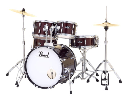 Pearl Roadshow Drum Set 5-Piece Complete Kit with Cymbals and Stands, Jet Black (RS525SC/C31)