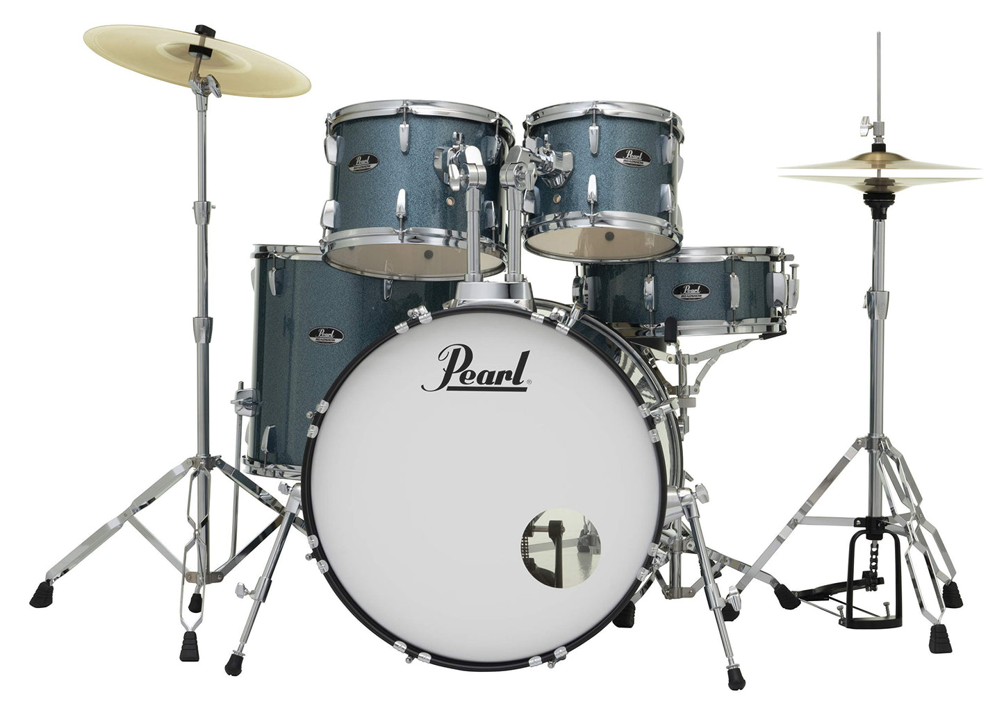 Pearl Roadshow Drum Set 5-Piece Complete Kit with Cymbals and Stands, Jet Black (RS525SC/C31)