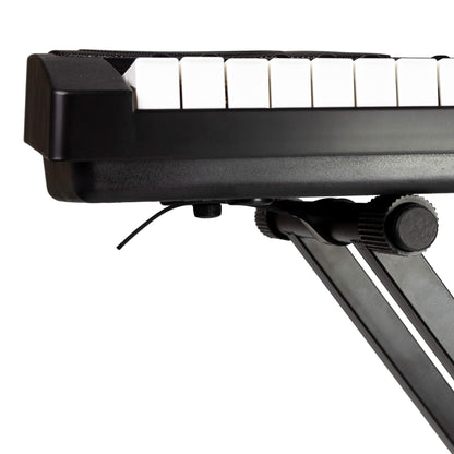 RockJam Xfinity Heavy-Duty, Double-X, Pre-Assembled, Infinitely Adjustable Piano Keyboard Stand with Locking Straps