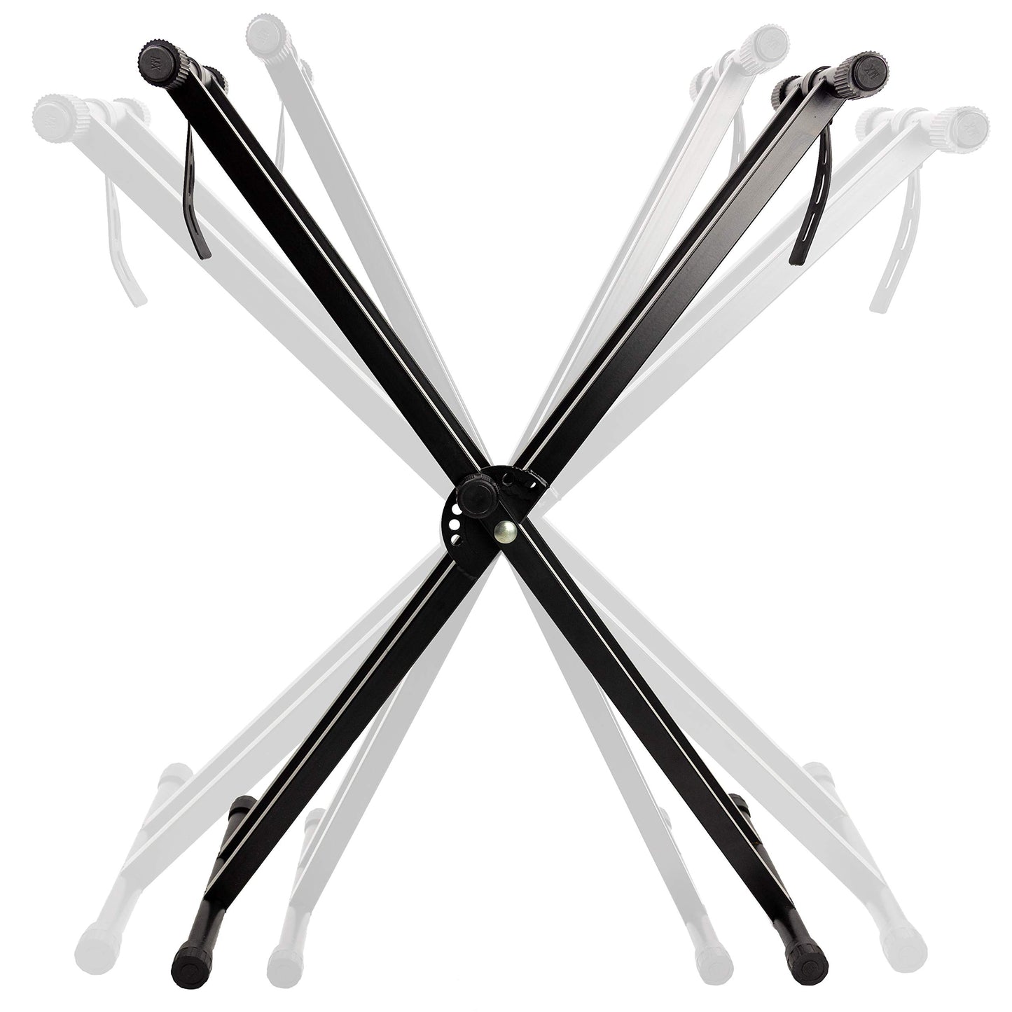 RockJam Xfinity Heavy-Duty, Double-X, Pre-Assembled, Infinitely Adjustable Piano Keyboard Stand with Locking Straps