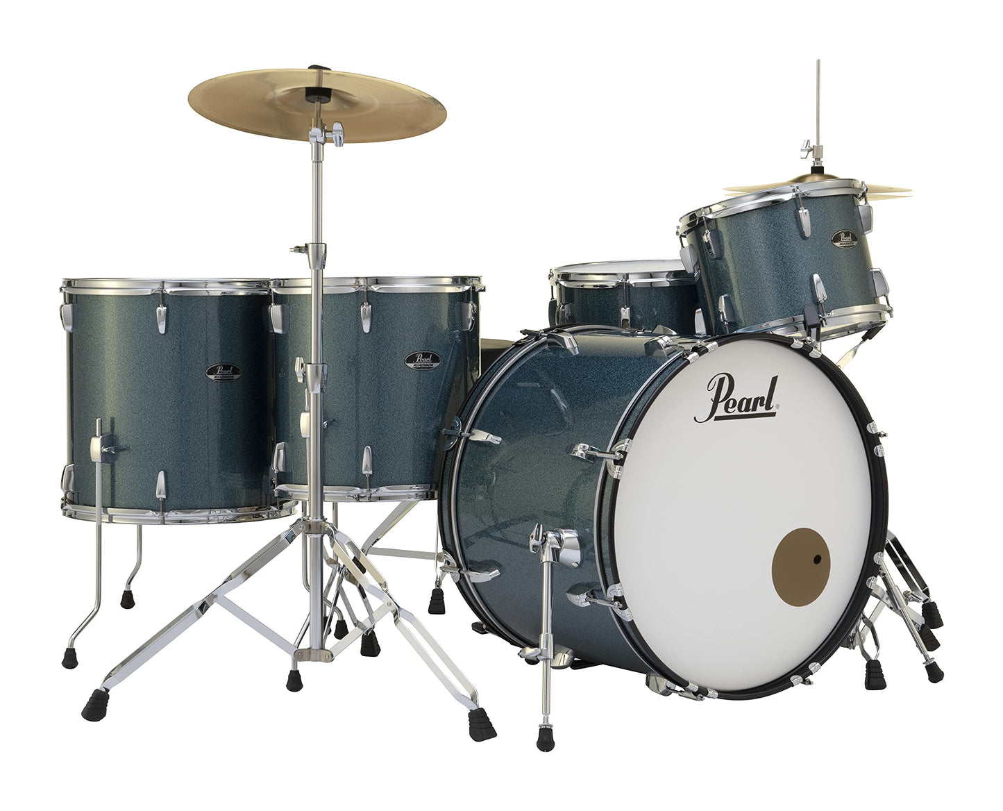 Pearl Roadshow Drum Set 5-Piece Complete Kit with Cymbals and Stands, Jet Black (RS525SC/C31)