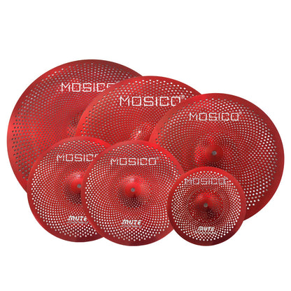 Low Volume Cymbal Pack Mute Set 14'Hihats+16"Crash+18'Crash+20"Ride 5 Pieces Silver Drummer Practice Quiet Cymbal for Drum Set