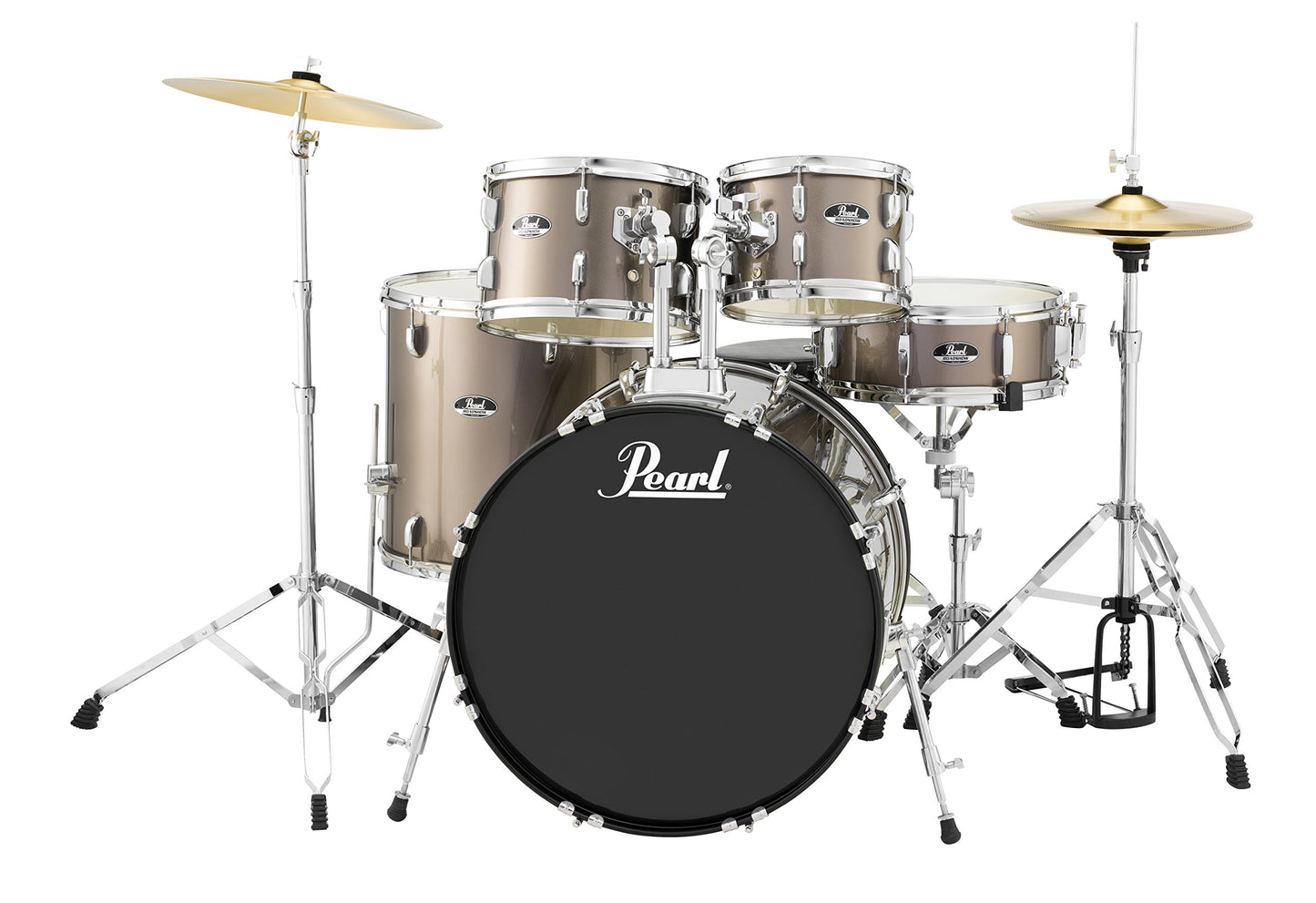 Pearl Roadshow Drum Set 5-Piece Complete Kit with Cymbals and Stands, Jet Black (RS525SC/C31)