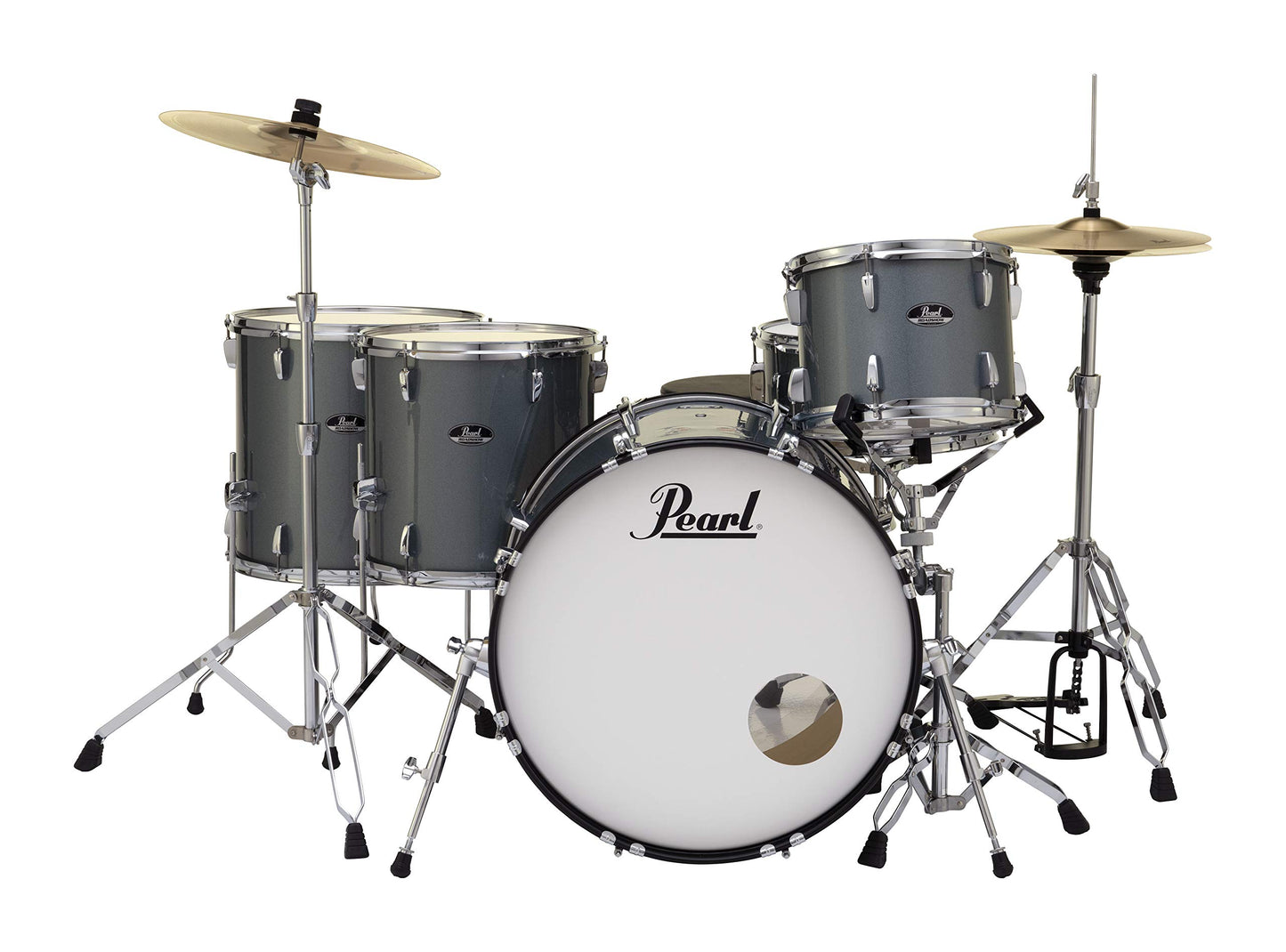 Pearl Roadshow Drum Set 5-Piece Complete Kit with Cymbals and Stands, Jet Black (RS525SC/C31)