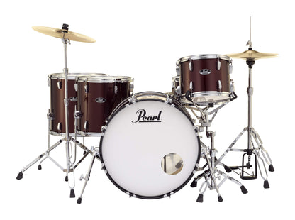 Pearl Roadshow Drum Set 5-Piece Complete Kit with Cymbals and Stands, Jet Black (RS525SC/C31)
