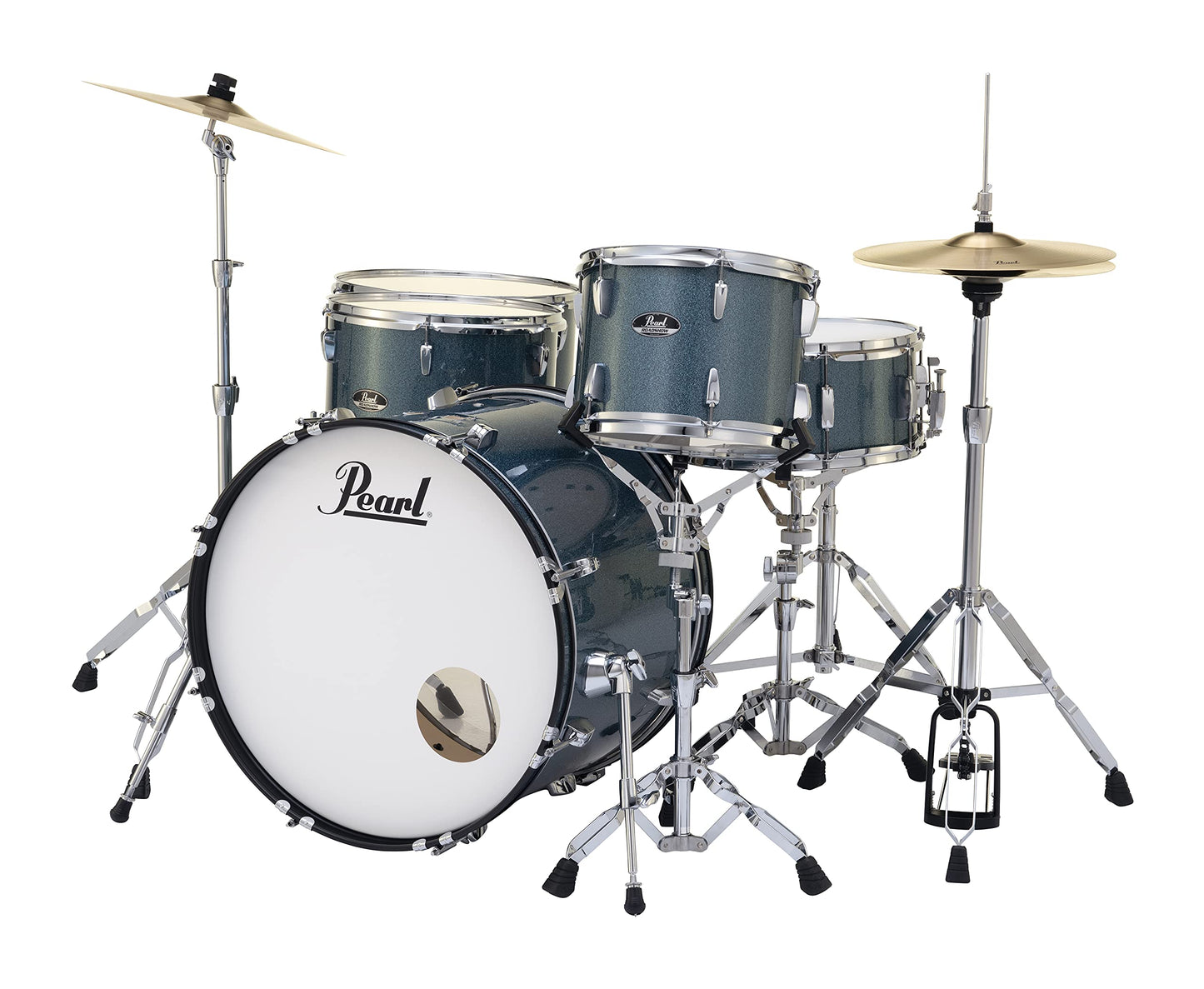 Pearl Roadshow Drum Set 5-Piece Complete Kit with Cymbals and Stands, Jet Black (RS525SC/C31)