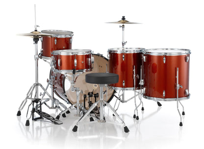 Pearl Roadshow Drum Set 5-Piece Complete Kit with Cymbals and Stands, Jet Black (RS525SC/C31)