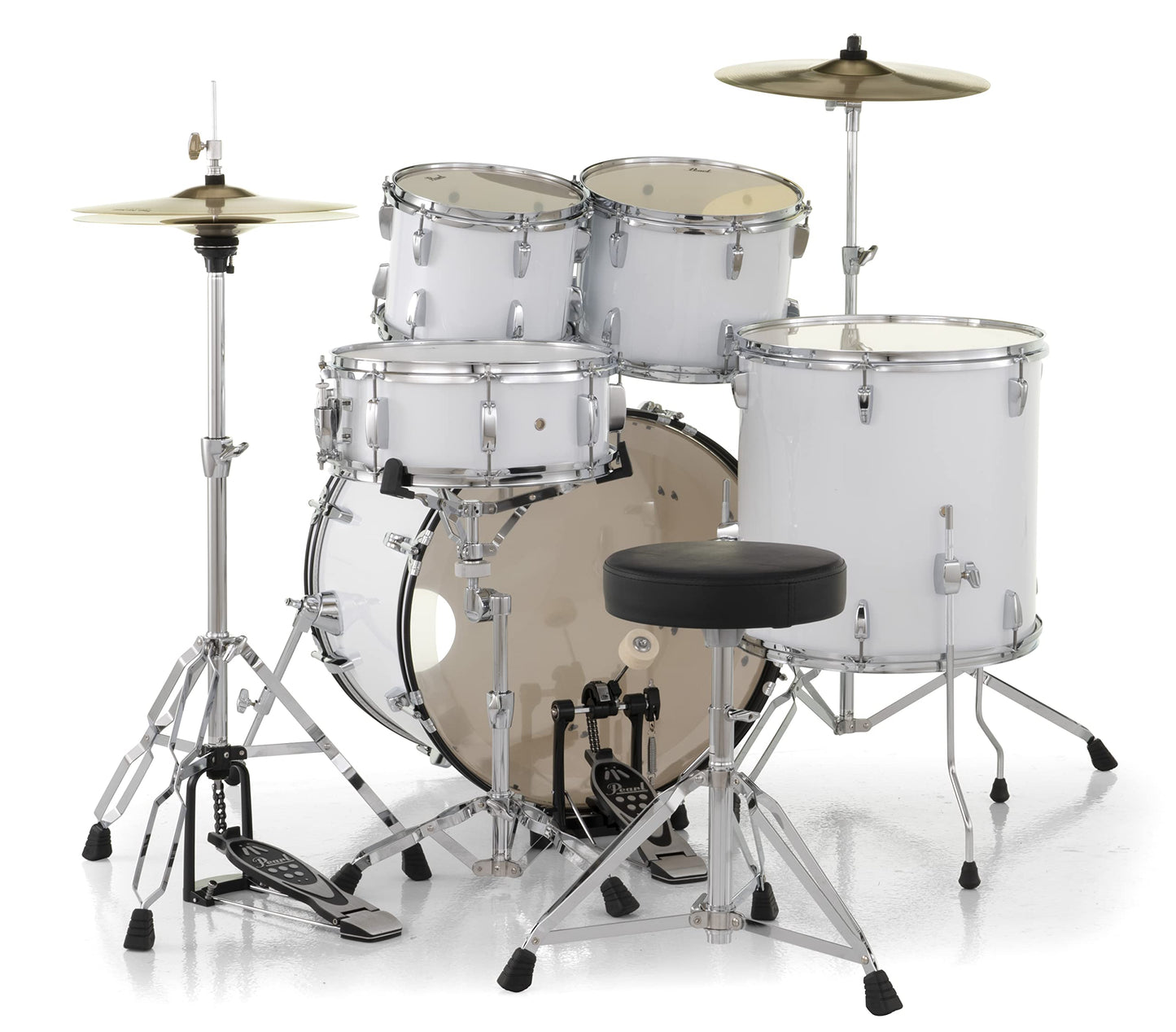 Pearl Roadshow Drum Set 5-Piece Complete Kit with Cymbals and Stands, Jet Black (RS525SC/C31)