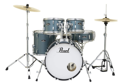 Pearl Roadshow Drum Set 5-Piece Complete Kit with Cymbals and Stands, Jet Black (RS525SC/C31)