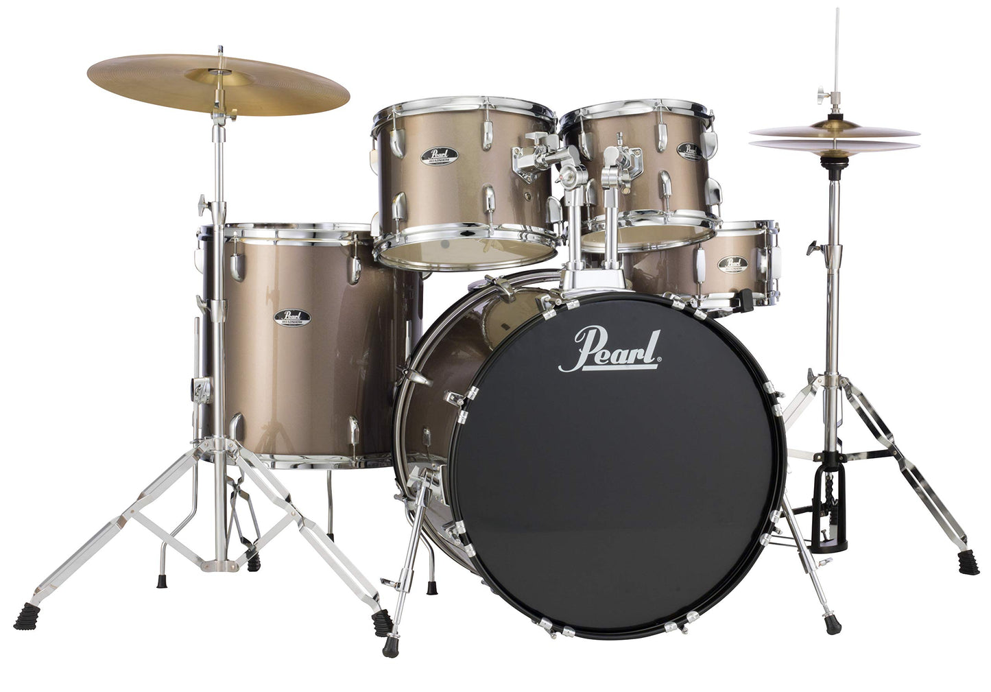 Pearl Roadshow Drum Set 5-Piece Complete Kit with Cymbals and Stands, Jet Black (RS525SC/C31)