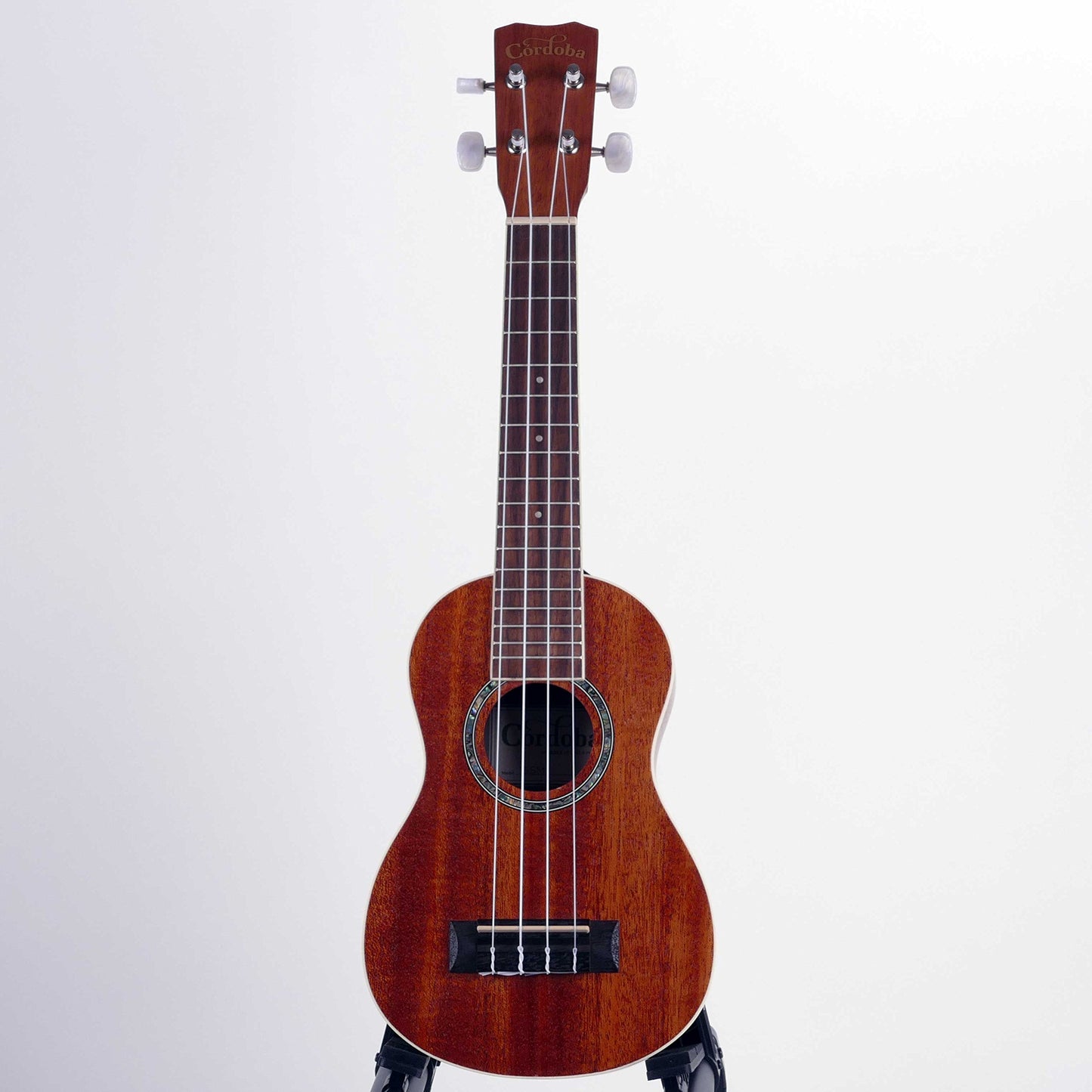 Cordoba, 4 15CM Concert Ukulele-Hand Crafted With Mahogany Top, Back & Sides, Authentic Abalone Rosette & Satin Finish & Premium Italian Aquila Strings-For Beginners & Professionals, Right, COD