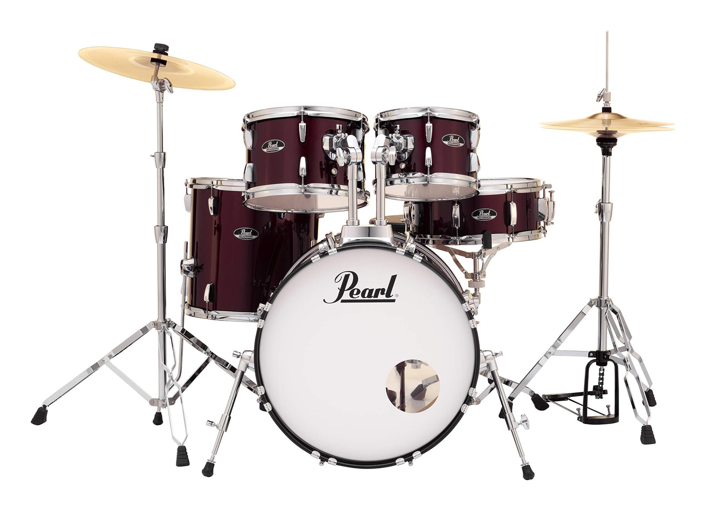 Pearl Roadshow Drum Set 5-Piece Complete Kit with Cymbals and Stands, Jet Black (RS525SC/C31)