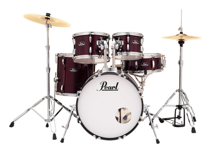 Pearl Roadshow Drum Set 5-Piece Complete Kit with Cymbals and Stands, Jet Black (RS525SC/C31)