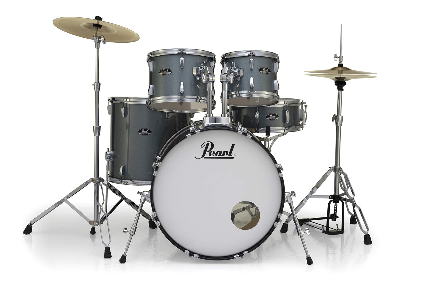 Pearl Roadshow Drum Set 5-Piece Complete Kit with Cymbals and Stands, Jet Black (RS525SC/C31)