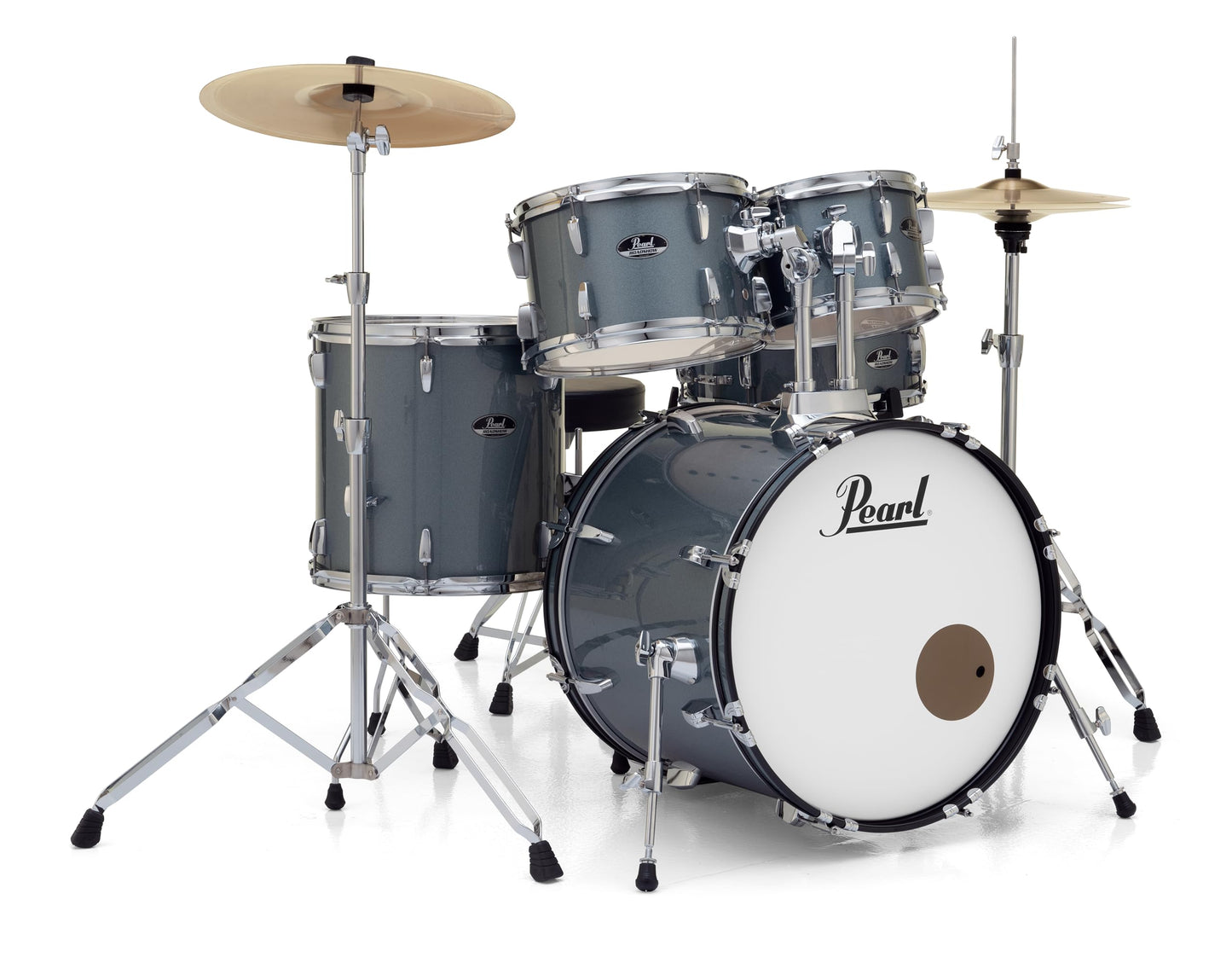 Pearl Roadshow Drum Set 5-Piece Complete Kit with Cymbals and Stands, Jet Black (RS525SC/C31)