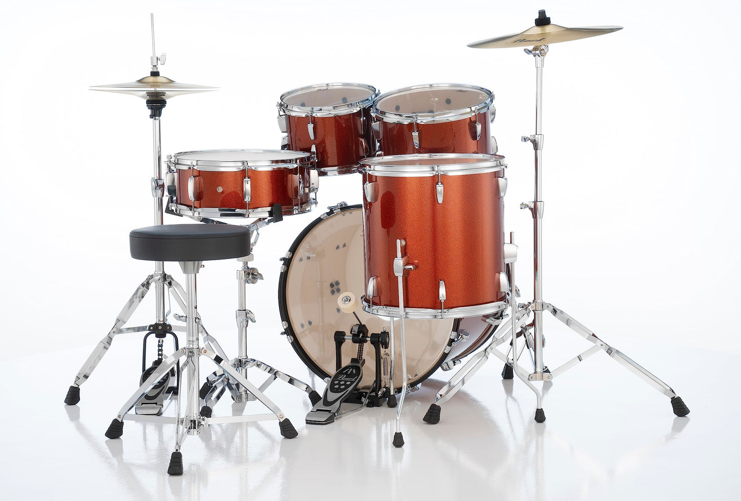 Pearl Roadshow Drum Set 5-Piece Complete Kit with Cymbals and Stands, Jet Black (RS525SC/C31)