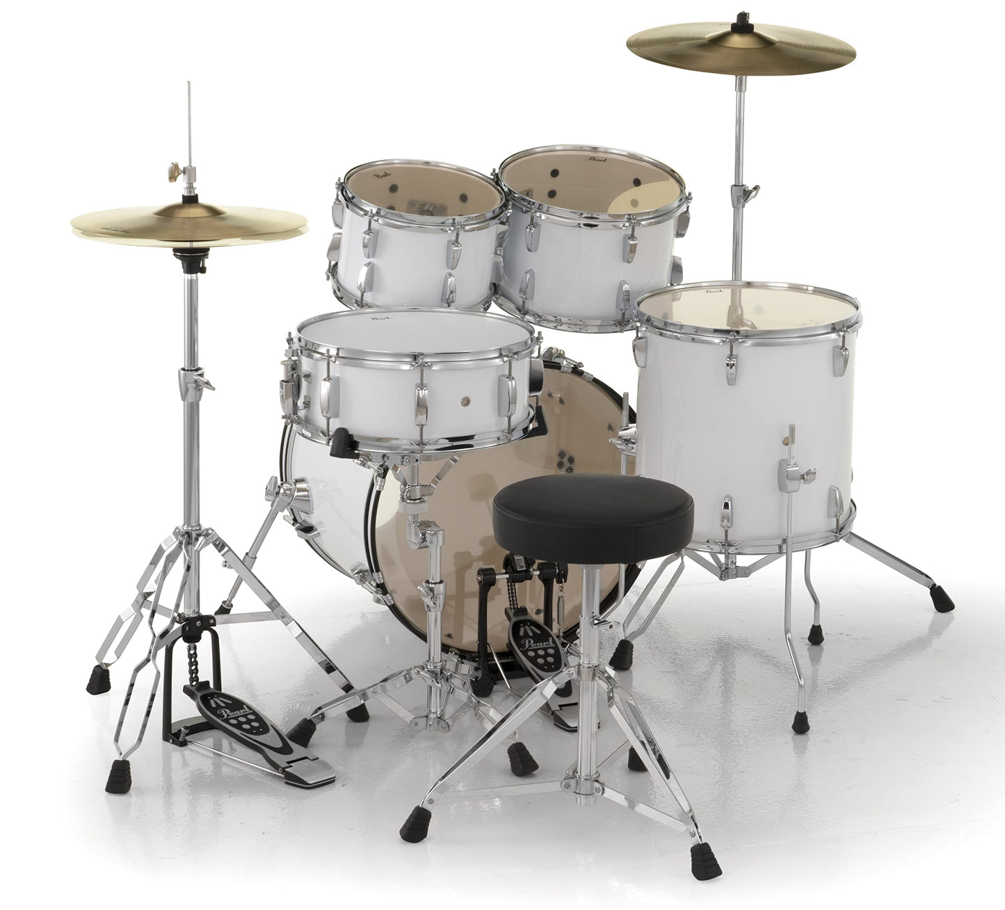 Pearl Roadshow Drum Set 5-Piece Complete Kit with Cymbals and Stands, Jet Black (RS525SC/C31)