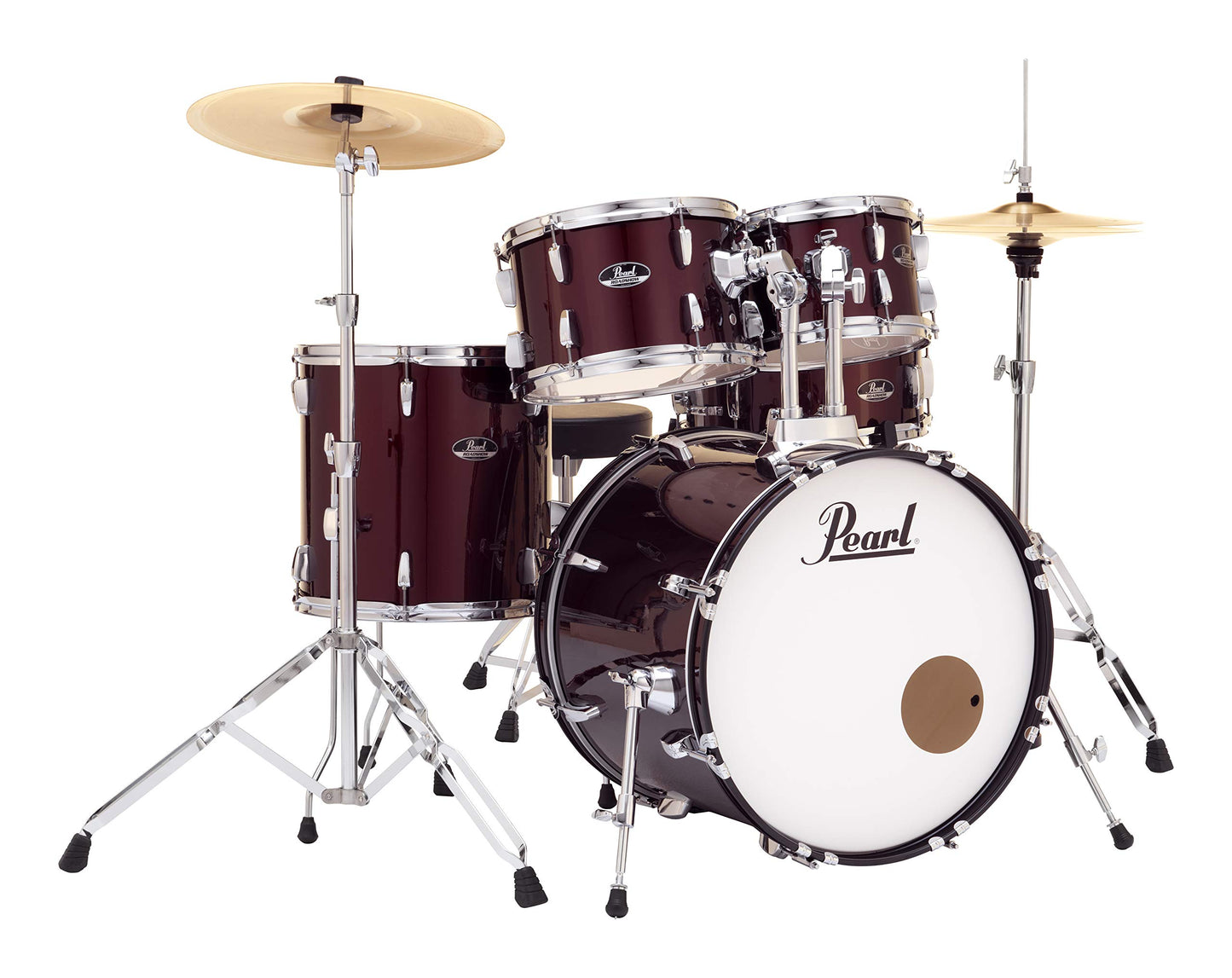 Pearl Roadshow Drum Set 5-Piece Complete Kit with Cymbals and Stands, Jet Black (RS525SC/C31)