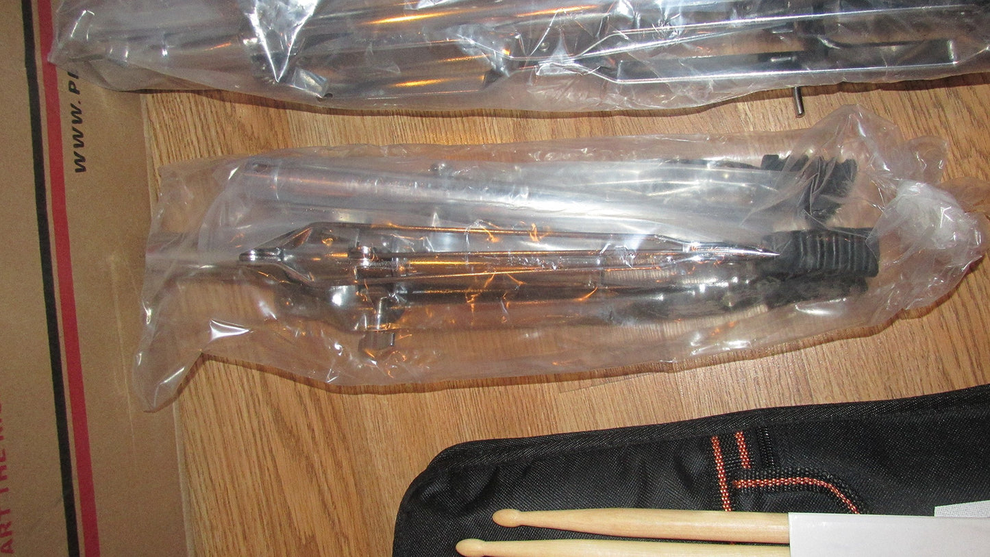 Pearl Roadshow Drum Set 5-Piece Complete Kit with Cymbals and Stands, Jet Black (RS525SC/C31)