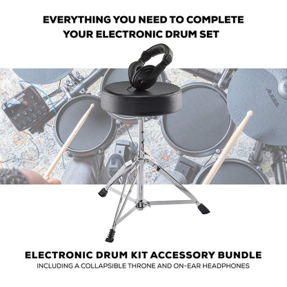 Alesis Nitro Max Kit Electric Drum Set with Quiet Mesh Pads, 10" Dual Zone Snare, Bluetooth, 440+ Authentic Sounds, Drumeo, USB MIDI, Kick Pedal